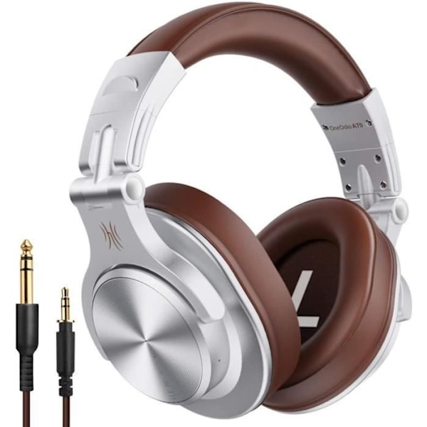 OneOdio - A70 Fusion - Bluetooth-hörlurar - Musik / DJ / Studio (Brun / Silver) Flerfärgad