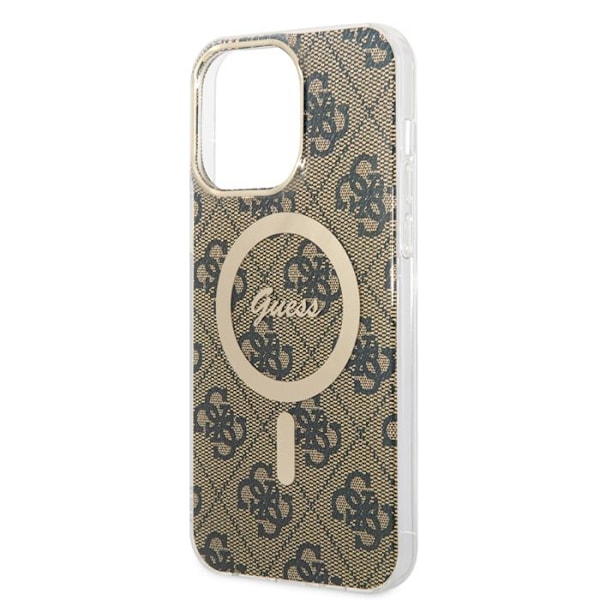 iPhone 15 Pro-fodral - Guess IML 4G MagSafe (GUHMP15LH4STW) - Brun