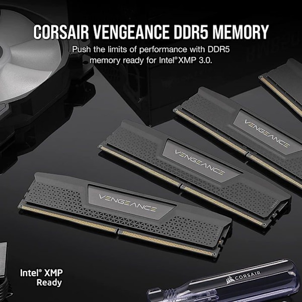 Corsair Vengeance DDR5 32 GB (2 x 16 GB) 6400 MHz CL36 - Svart - Dual Channel Kit 2 DDR5 PC5-51200 RAM - CMK32GX5M2B6400