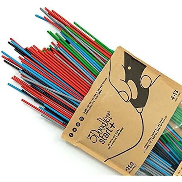 Filament 3D - 3DOODLER - Primär Pow Blandad Påse - Komposterbar plast - 250g - Blandade färger Svart