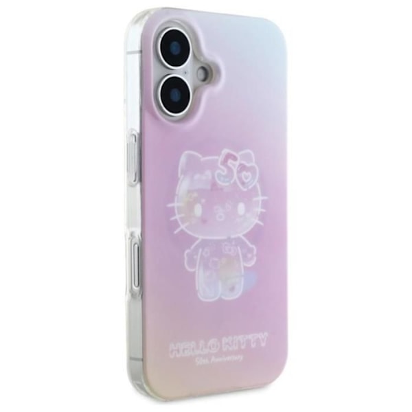 Coque för iPhone 16 - Hello Kitty Hardcase IML Hello Kitty 50-årsjubileum MagSafe (HKHMP16SH50AP) - Rosa rosa