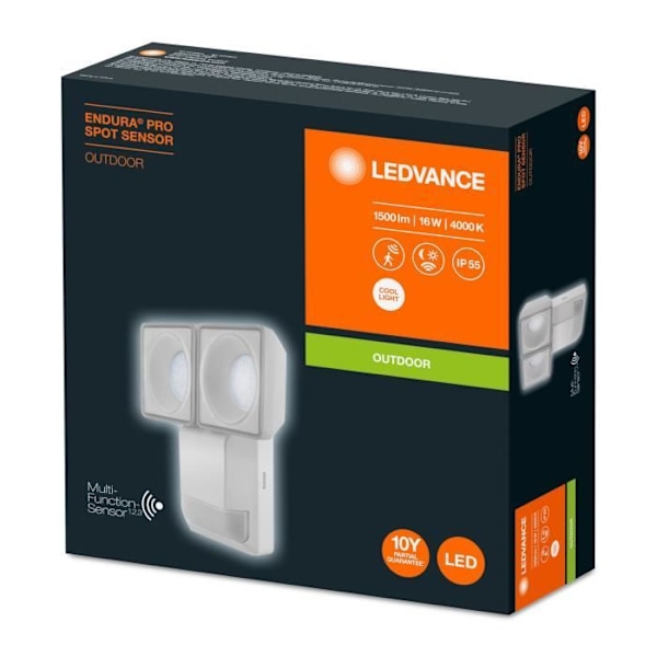 LEDVANCE ENDURA PRO SPOT SENSOR 4058075228900 Utomhus LED x integrerad LED-strålkastare Vit 1 st Vit