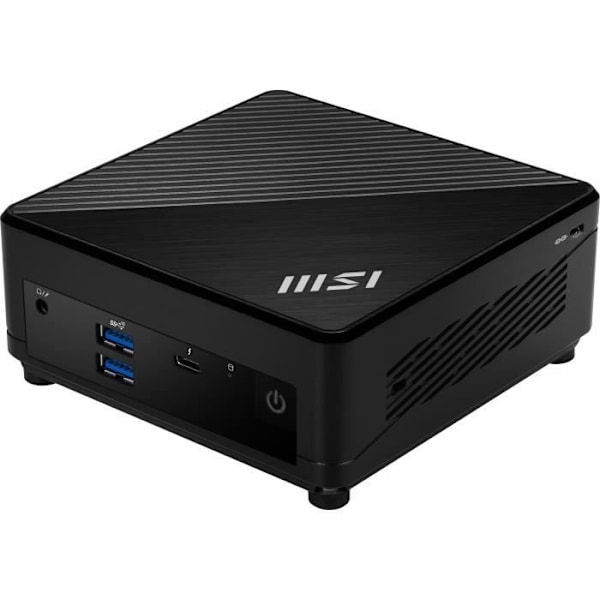 Svart barebone mini PC med Intel® Core™ i5-1235U, Intel® Iris® Xe Graphics och DDR4 RAM.