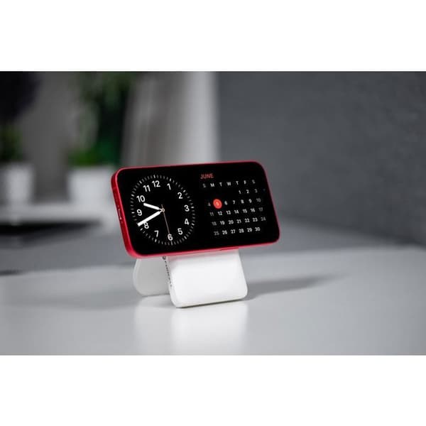 FORCELL Externbatteri 10 000 mAh MagSafe & PixelSnap med vikbar stöd, Laddning 20W + USB-C/USB-A Vit