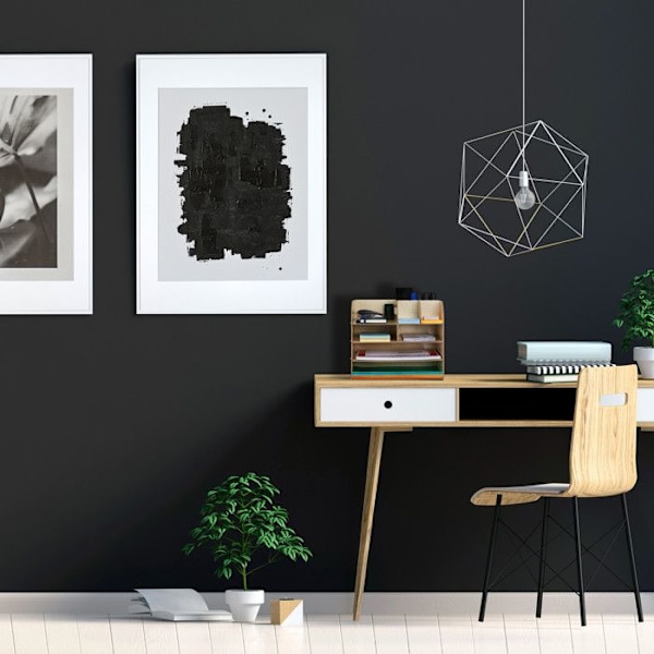 Relaxdays skrivbord organisatör med dokumenthyllor, 10 fack, HxLxP: 27,5 x 32,5 x 25 cm, förvaring MDF, svart svart