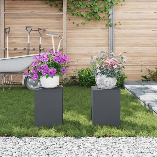 Utomhusväxtstöd Pelare 2 st Antracit 24x24x35 cm Stål