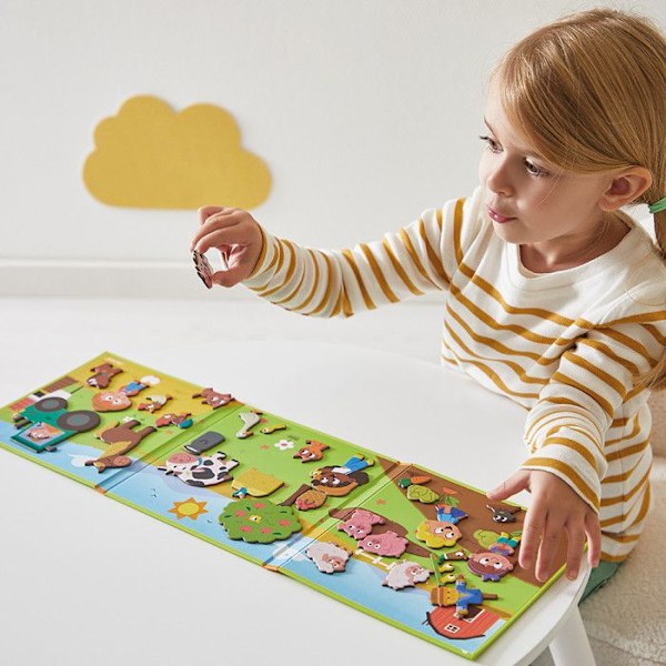 Magnéti'Stories The Farm - Magnetiskt pedagogiskt spel med 30 magneter - Barnleksak i FSC-kartong - Från 3 år Grön