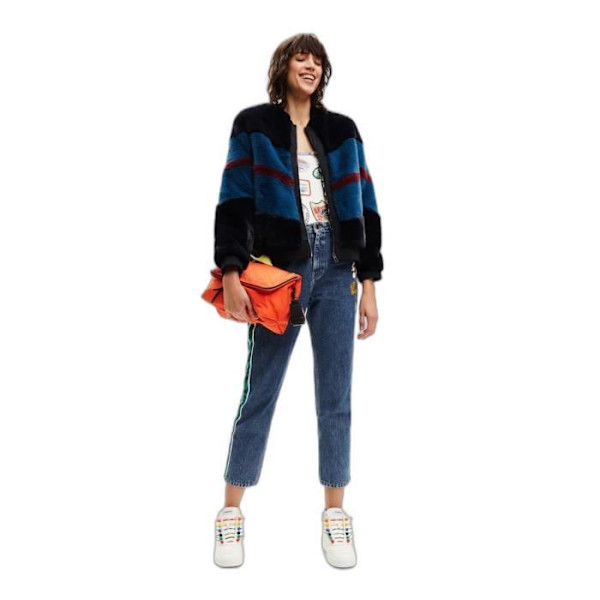 Desigual Grisse fleece för kvinnor - blå/svart - L Mörkblå jag