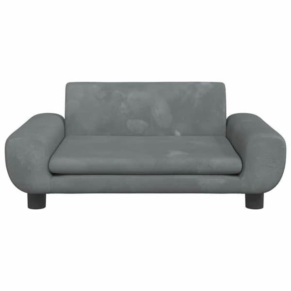 vidaXL Barnsoffa Mörkgrå 70x45x33 cm Sammet 3196388 mörkgrå
