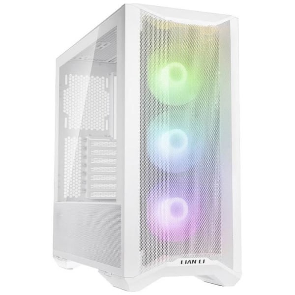 Lian Li LANCOOL II Mesh C RGB Snow Edition Midi Tower PC-fodral, vitt spelfodral 3 förinstallerade LED-fläktar,