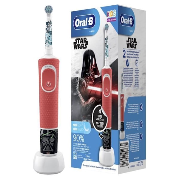 Oral-B Kids Uppladdningsbar elektrisk tandborste - Star Wars - Skonsam borstning