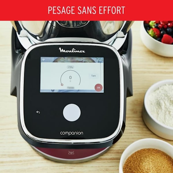MOULINEX HF93E610 i-Companion Touch Pro Matberedare, Integrerad våg, 17 program, Exklusiv applikation, Obegränsat med recept svart