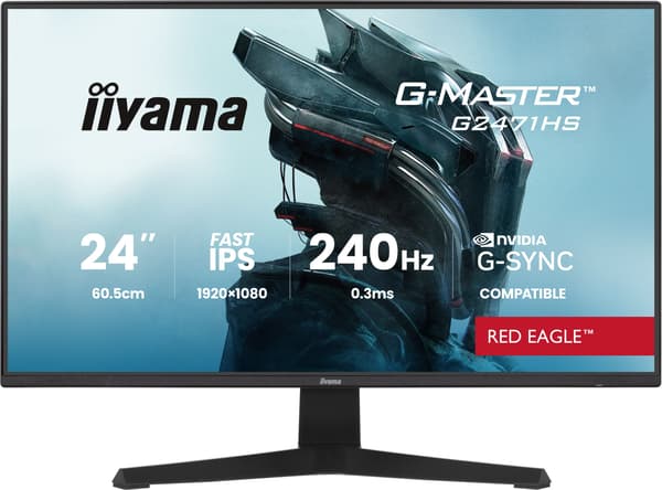 Spel-PC-skärm - IIYAMA - 23,8" - FHD - 240Hz - IPS-panel - 0.3ms - G-Master Red Eagle
