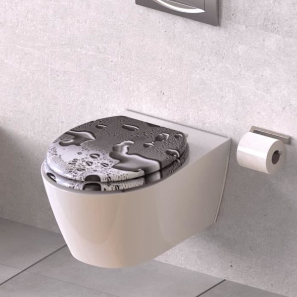 SCHÜTTE Toalettsits med soft close GRÅT STÅL 438743