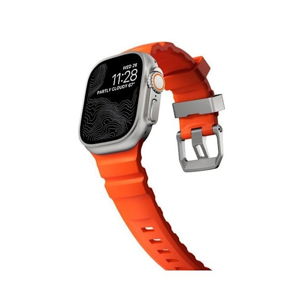 Nomad Armband Rocky Point för Apple Watch 42mm / 44mm / 45mm / 49mm - Magma / Grå - NM014872858