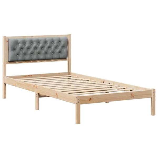 vidaXL Sängram Ljusgrå 100 x 200 cm Massivt trä 878209