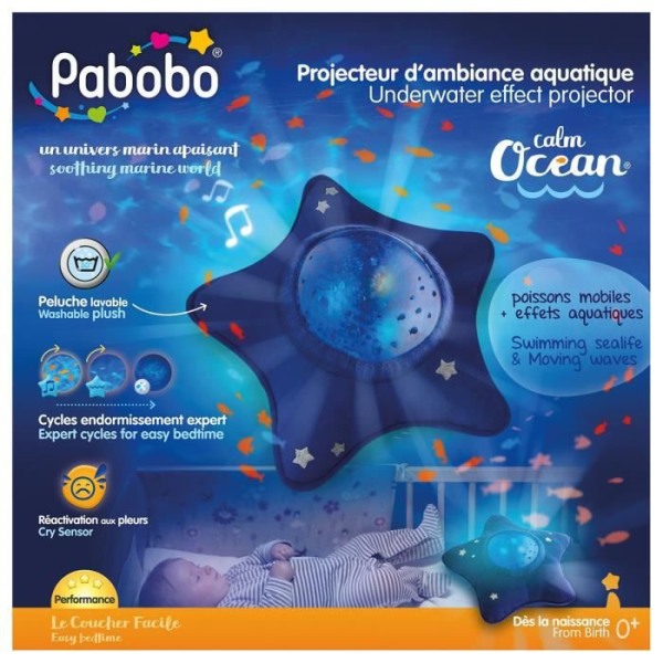 Nattljus - PABOBO - Lugnt hav - Undervattenseffekter - 2 lägen - Flerfärgad