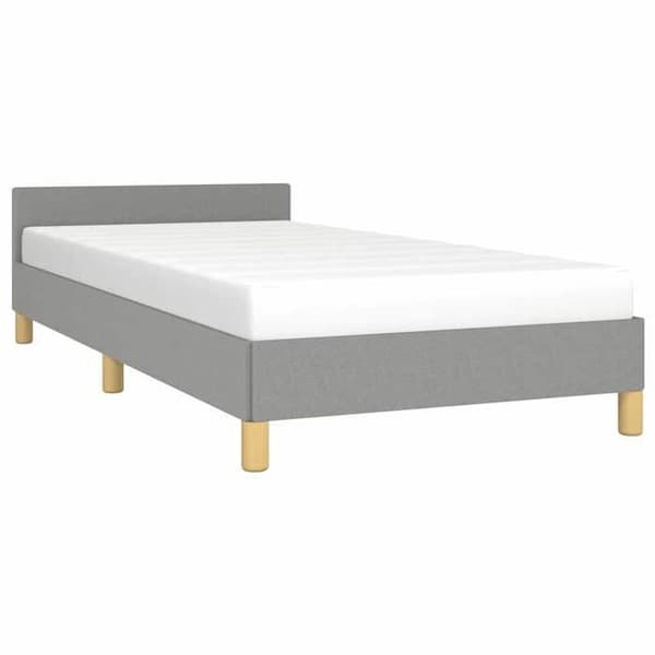 vidaXL Sängram utan madrass ljusgrå 90x190 cm tyg 347375 Ljusgrått