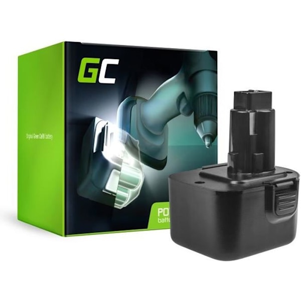 Green Cell Battery (1,5Ah 12V) A9252 A9275 DE9037 DE9071 DE9074 DE9075 för DeWalt - Black&Decker KC120V KC1262F CD12C CD12CA