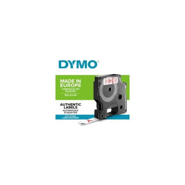 DYMO LabelManager tejpkassett D1 12mm x 7m Röd/Vit (kompatibel med LabelManager och LabelWriter Duo)