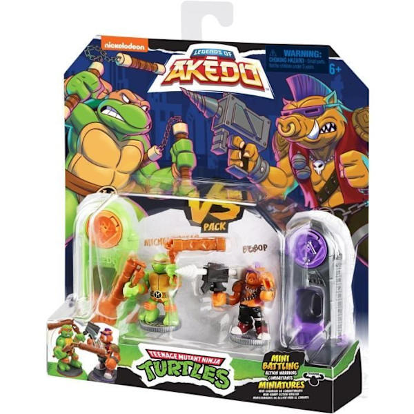 Ninja Turtles Michelangelo vs Bebop-figurer - Akedo - Älgleksaker - Samlarduellboxar Flerfärgad
