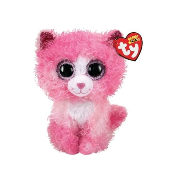 TY Beanie Boos Reagan Cat Plyschleksak 15cm - Rosa och Vit Rosa, Vit