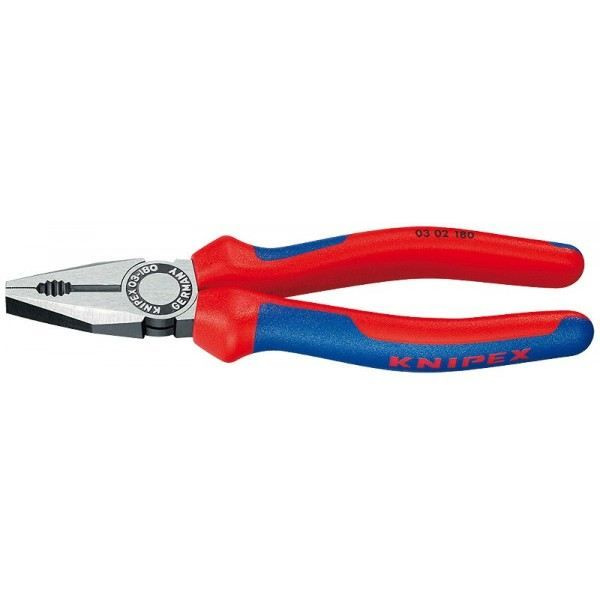 Knipex bi-material polerad universaltång 200mm - KNIPEX varumärke - Mått 200 MM - Färg Röd