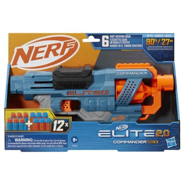 NERF Elite 2.0 Commander RC-6 - Dart Blaster - 6 pilar ingår Blå