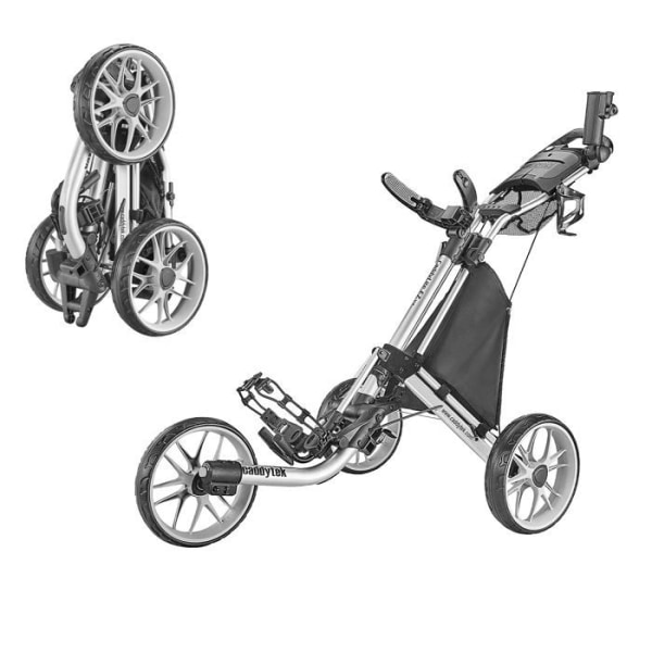 Caddytek Golf Cart - CaddyLite EZ Version 8 Silver - Caddylite EZ V8 hopfällbar 3-hjuls golfvagn