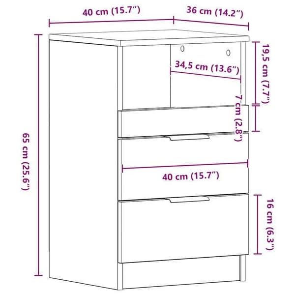 vidaXL Sängbord Vit Konstruerat trä 811232 Vit