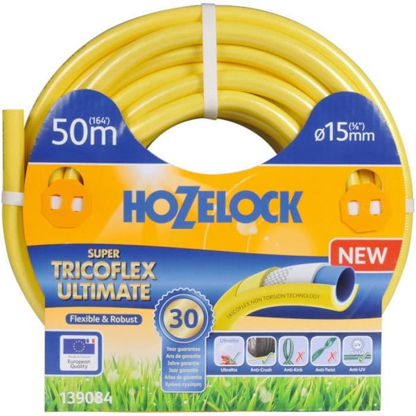 HOZELOCK Super Tricoflex Ultimate förstärkt trädgårdsslang - Gul - Ø 15 mm - 50 m Gul