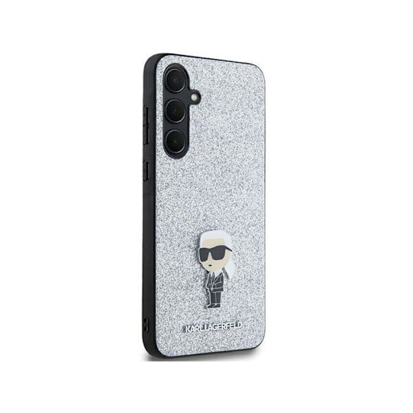 Mobilskal - Karl Lagerfeld - Galaxy A35 5G - Silver - Glittrande paljetter - Ikonik Logotyp Pengar