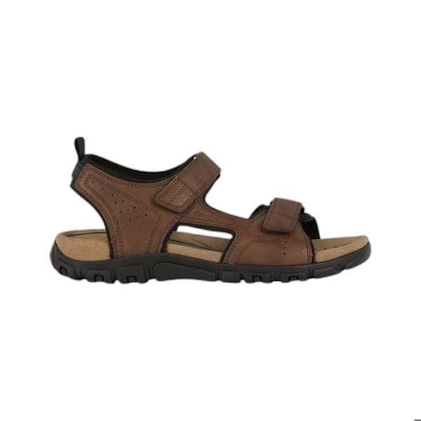 Sandaler - Geox - Strada - Mörkbrun - Läder - Platt mörkbrun 39