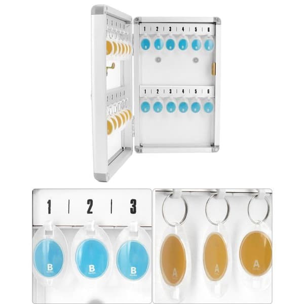 Nyckelskap - QWORK - WD9959 - Aluminium - 24 Positioner - Låsbar Silver