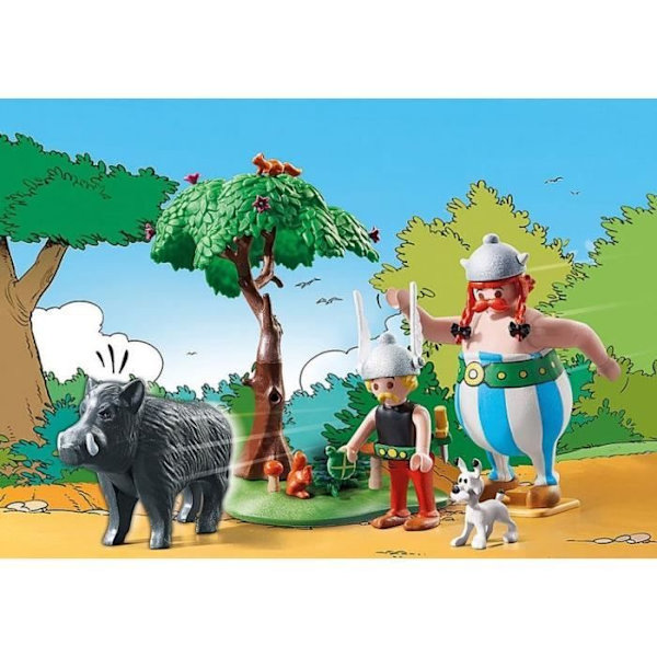 PLAYMOBIL 71160 Asterix Vildsvinsjakt, med Asterix, Obelix och Dogmatix, 52 stycken, från 5 år och uppåt Flerfärgad