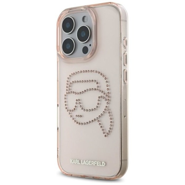 Coque Karl Lagerfeld IML Strass Karl Head för iPhone 16 Pro Max (rosa) rosa