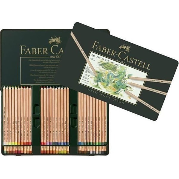 Pastellpennor - FABER-CASTELL - Pitt - Box med 60 - Flerfärgad - Metall Blandad