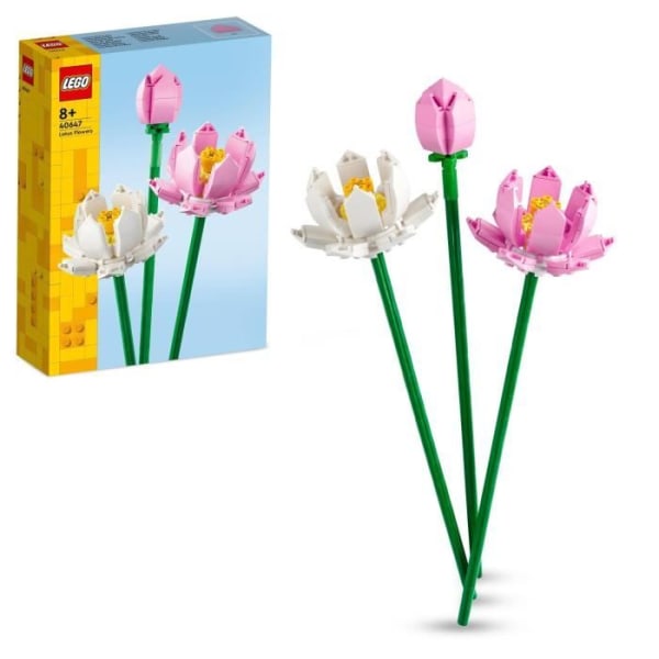 LEGO® 40647 Creator Lotusblommor, byggsats för flickor och pojkar från 8 år och uppåt, med 3 konstgjorda blommor
