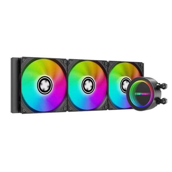 Xilence Wak LiQuRizer LQ.G RGB 360 mm vätskekylare med 3 120 mm ARGB-fläktar, kompatibel med Intel och AMD. Svart