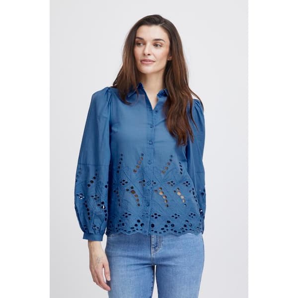Blus dam Pulz Jeans Karla blå mössa XS