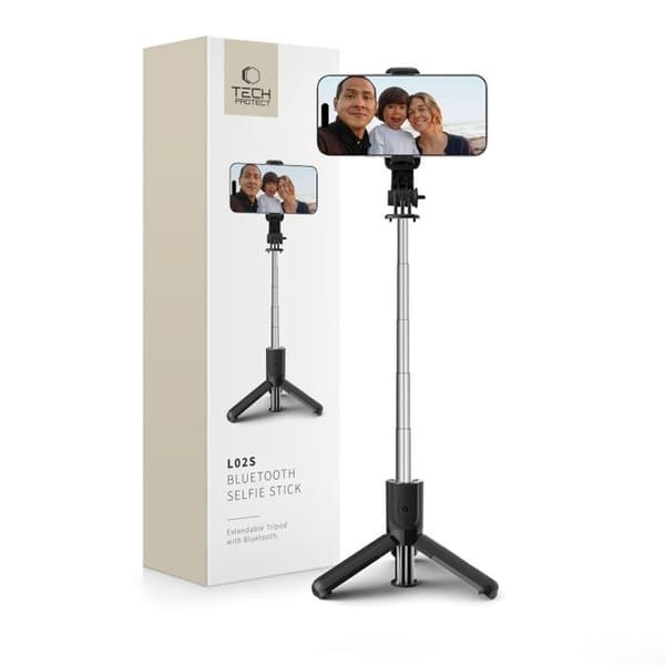 Selfiestick, stativ, Bluetooth, upp till 72 cm - svart