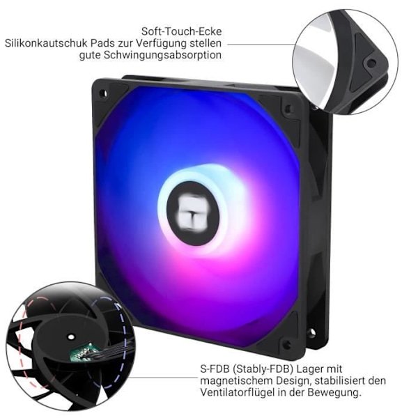 CPU-fläkt - Thermalright - TL-C12C-S X3 - 120 mm - ARGB - 1550 varv/min - 25,6 dBA