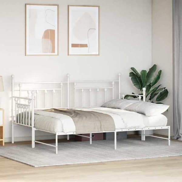vidaXL Dagbädd Ram Vit 80 x 200 cm Stål 42002678