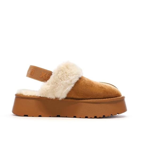 Camelfärgade elastiska tofflor för kvinnor Xti Mikrofiber Kamel 37