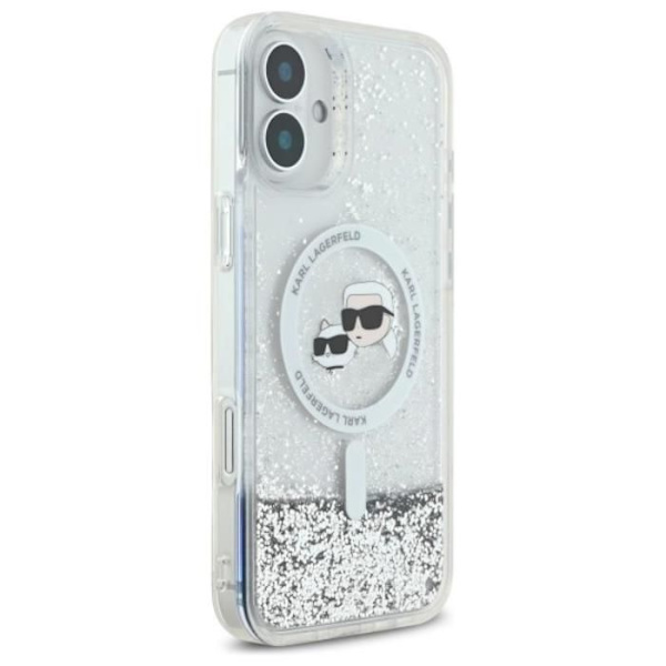 Coque MagSafe Karl Lagerfeld Liquid Glitter för iPhone 16 Plus (transparent)