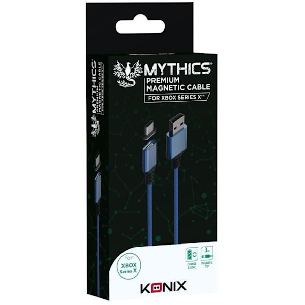Magnetisk kabel - 3m - KONIX - Xbox Series X - Svart Svart