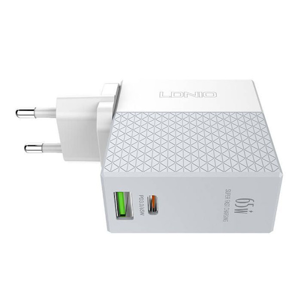 Laddare - Ldnio nätadapter - A2620C - Väggladdare USB, USB-C 65W + USB-C - USB-C-kabel