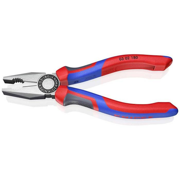 Universaltång - KNIPEX - 0302180 - polerad - bi-material - 180 mm