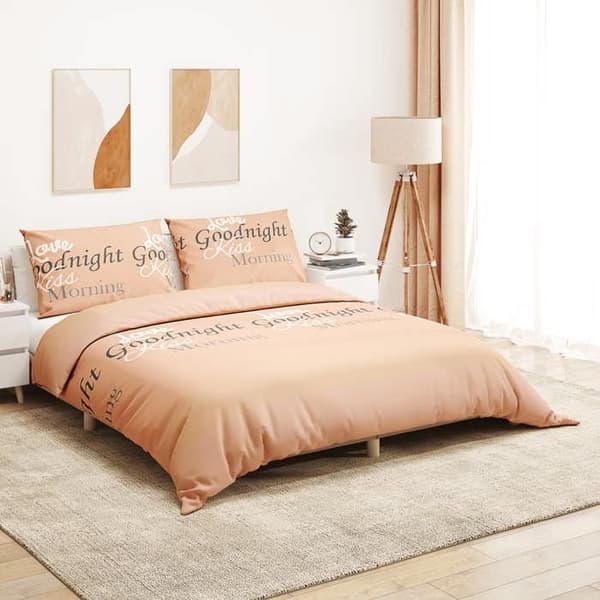 vidaXL Påslakanset Rosa 260x220 cm Bomull 136521