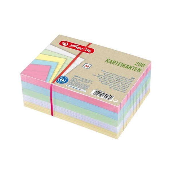 Avdelare - HERLITZ - 50041145 - Flerfärgad - A6 - 200 stycken - Fodrat papper